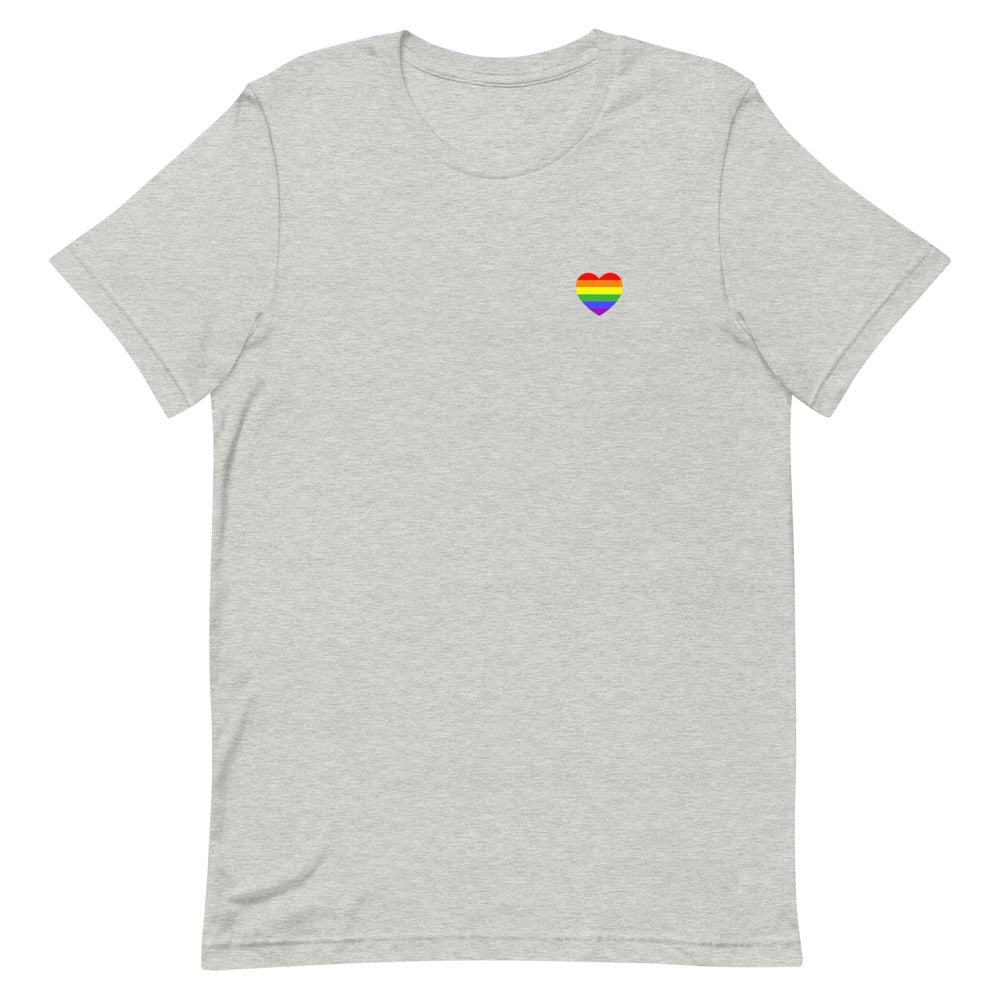 Rainbow Pride Flag Small Heart T-Shirt T-shirts The Rainbow Stores