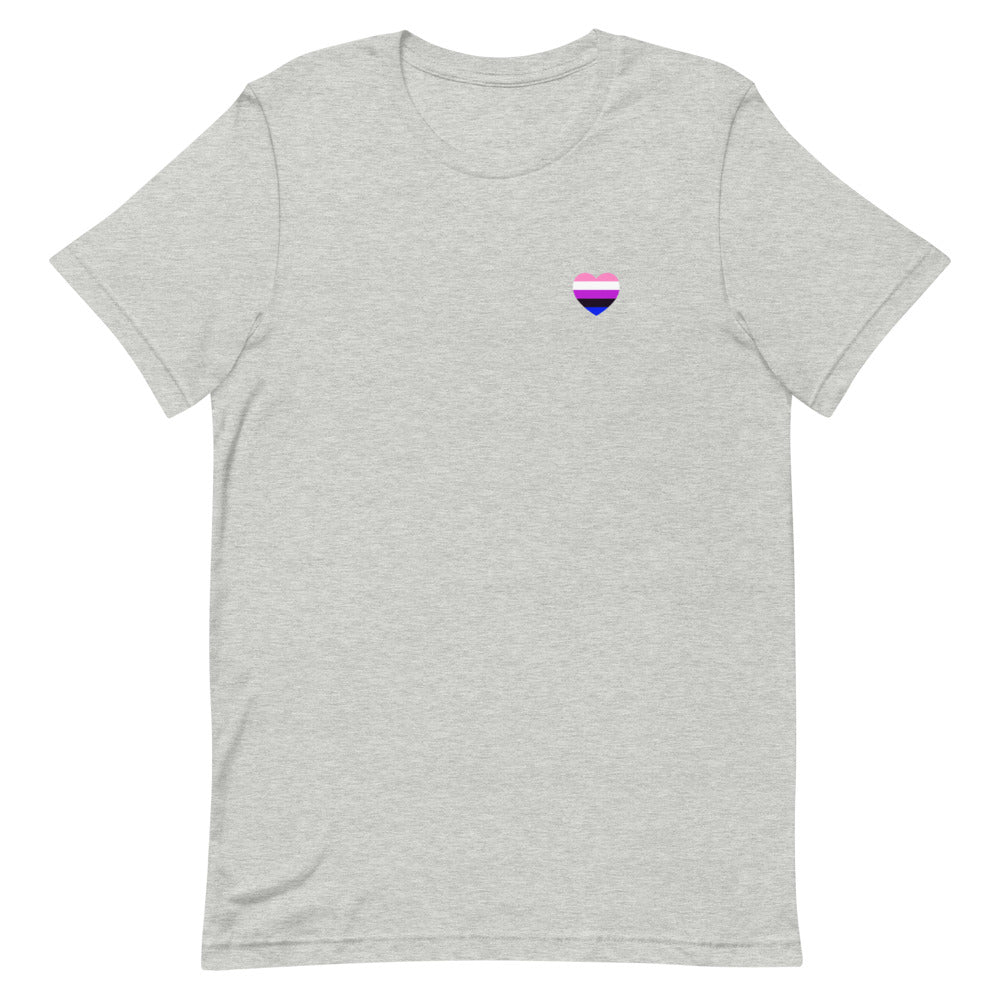 Gender-Fluid Small Heart Flag T-Shirt T-shirts The Rainbow Stores