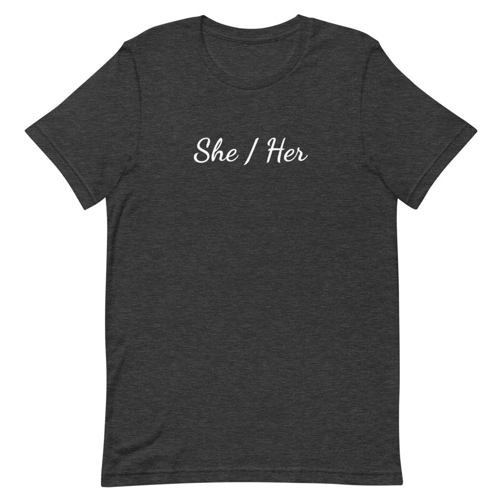 She / Her Pronouns T-Shirt T-shirts The Rainbow Stores