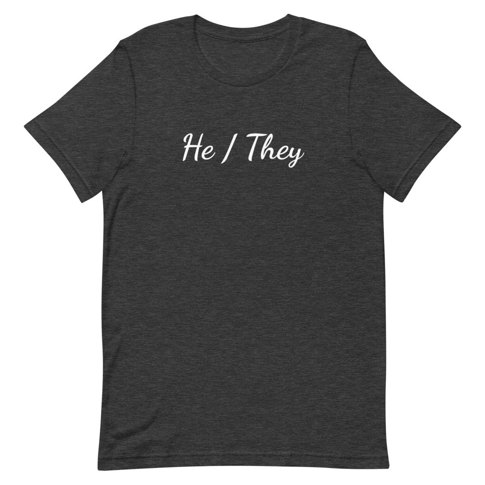 He / They Pronouns T-Shirt T-shirts The Rainbow Stores