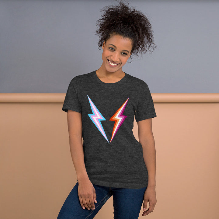 Trans Lesbian Lightning T-Shirt T-shirts The Rainbow Stores