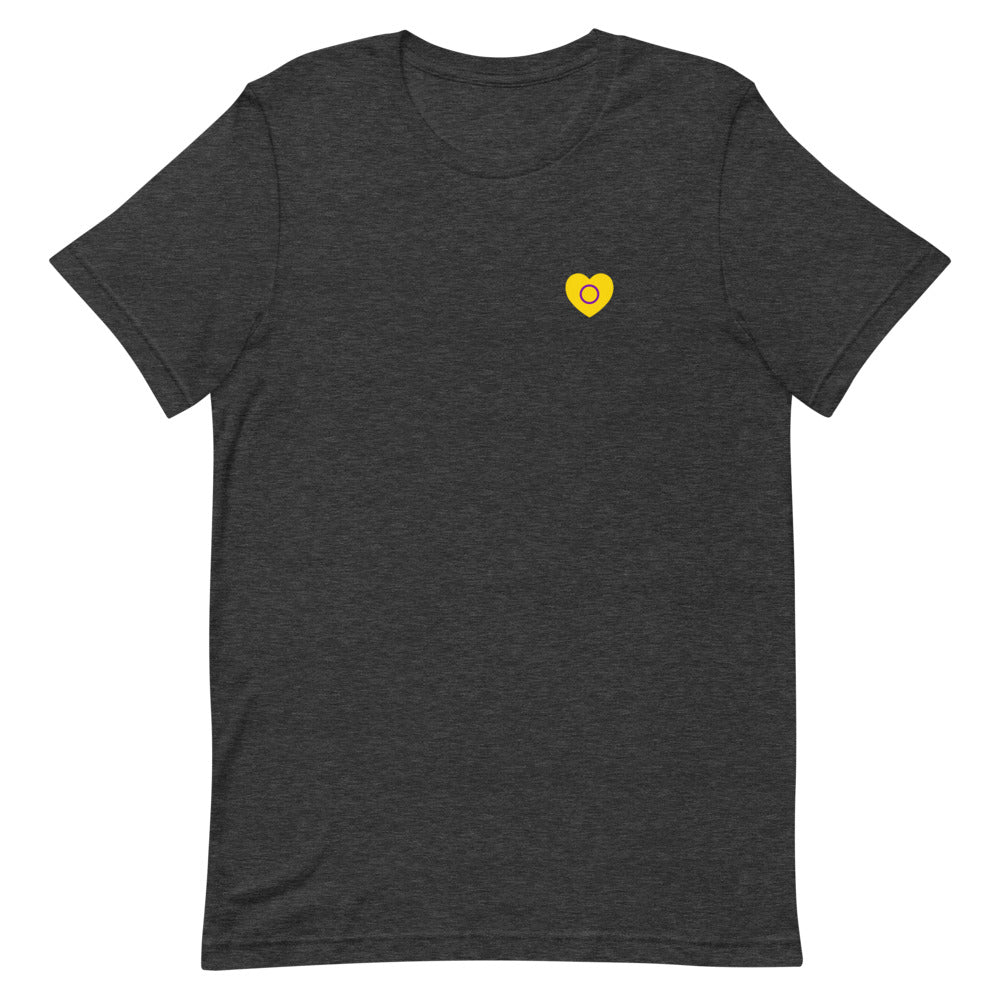 Intersex Pride Small Heart T-Shirt T-shirts The Rainbow Stores