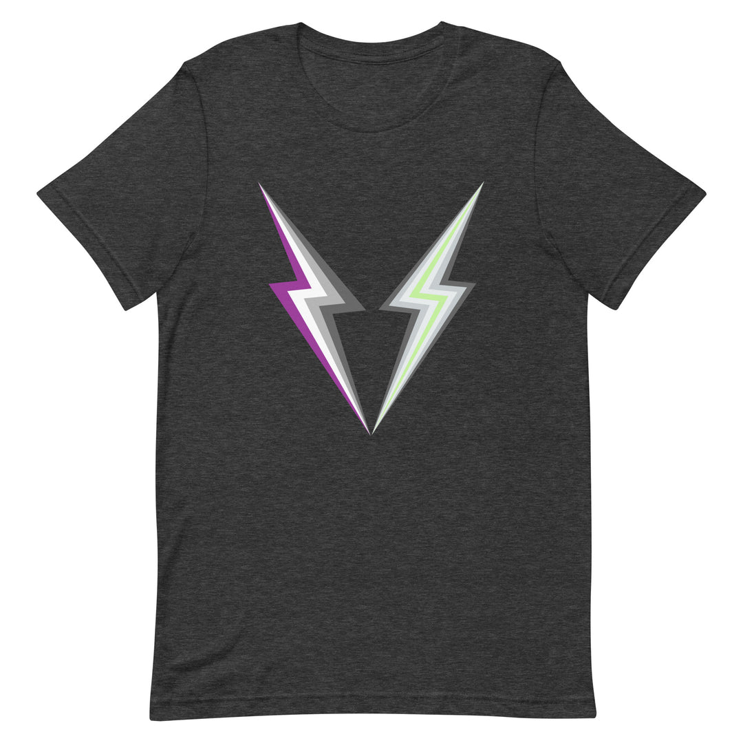 Asexual Agender Lightning T-Shirt T-shirts The Rainbow Stores