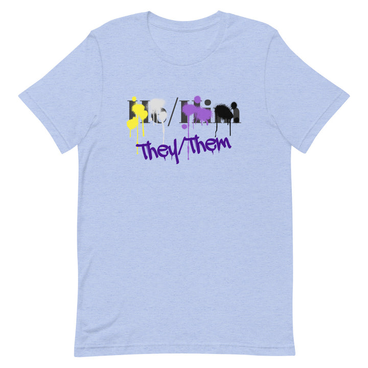 Non-Binary Splash (They/Them Not He/Him) T-Shirt T-shirts The Rainbow Stores