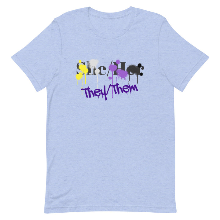 Non-Binary (They/Them Not She/Her) Splash T-shirt T-shirts The Rainbow Stores