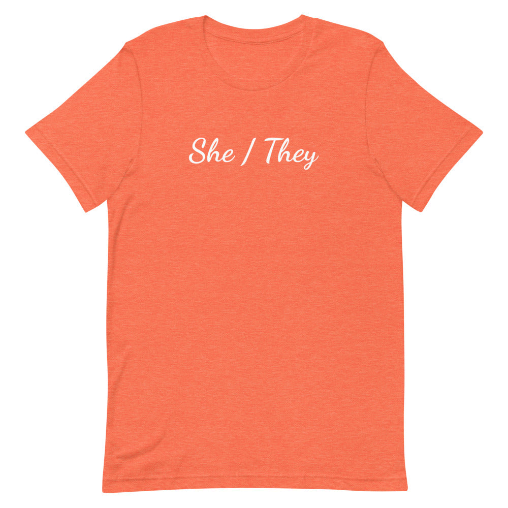 She / They Pronouns T-Shirt T-shirts The Rainbow Stores