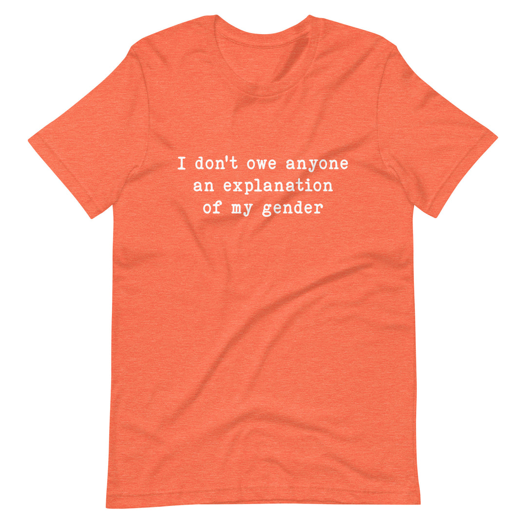 I Don't Owe Anyone An Explanation Of My Gender T-Shirt T-shirts The Rainbow Stores