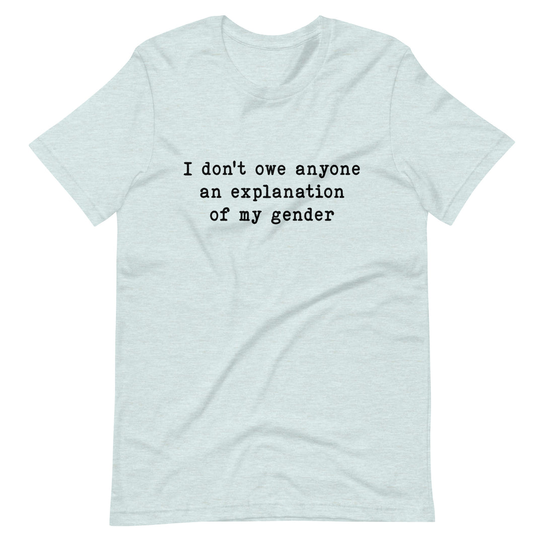 I Don't Owe Anyone An Explanation Of My Gender T-Shirt T-shirts The Rainbow Stores