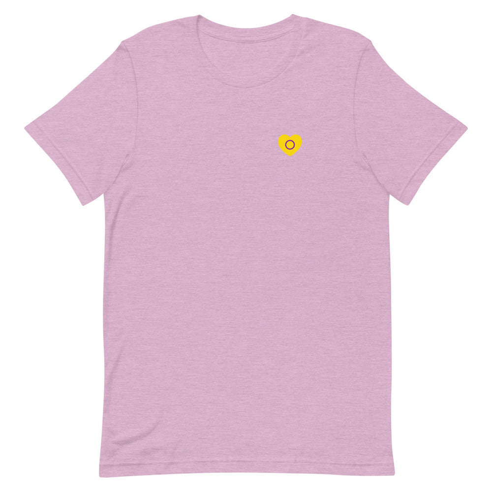 Intersex Pride Small Heart T-Shirt T-shirts The Rainbow Stores