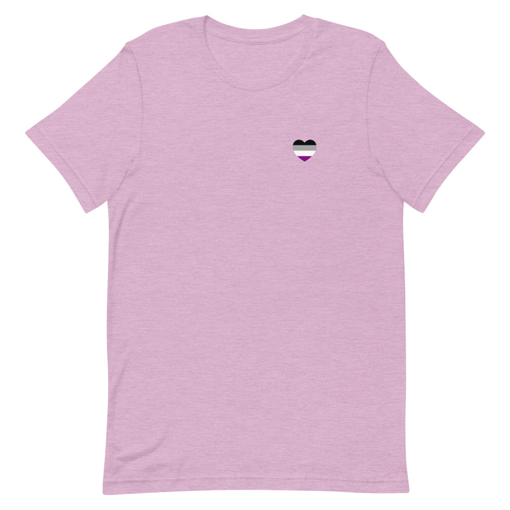 Asexual Pride Flag Small Heart T-Shirt T-shirts The Rainbow Stores