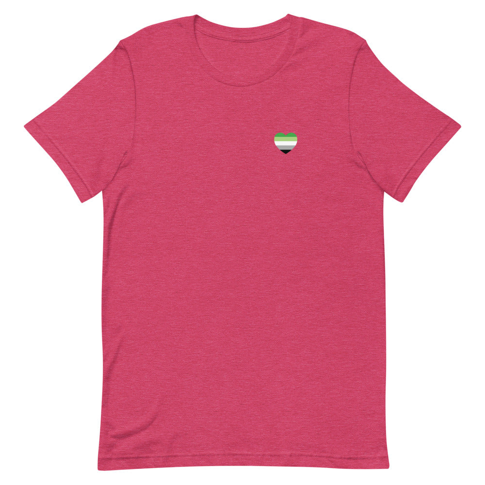 Aromantic Pride Small Heart T-Shirt T-shirts The Rainbow Stores