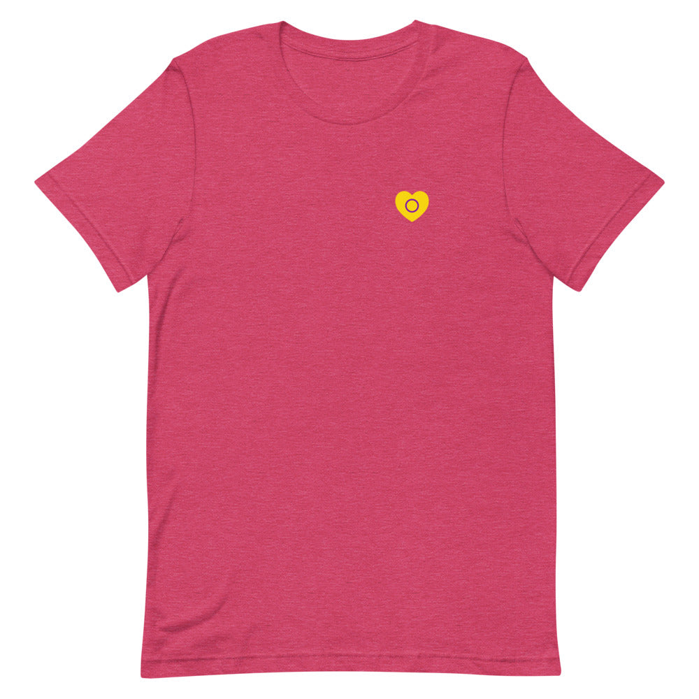 Intersex Pride Small Heart T-Shirt T-shirts The Rainbow Stores