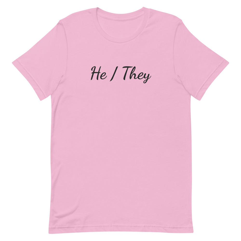 He / They Pronouns T-Shirt T-shirts The Rainbow Stores