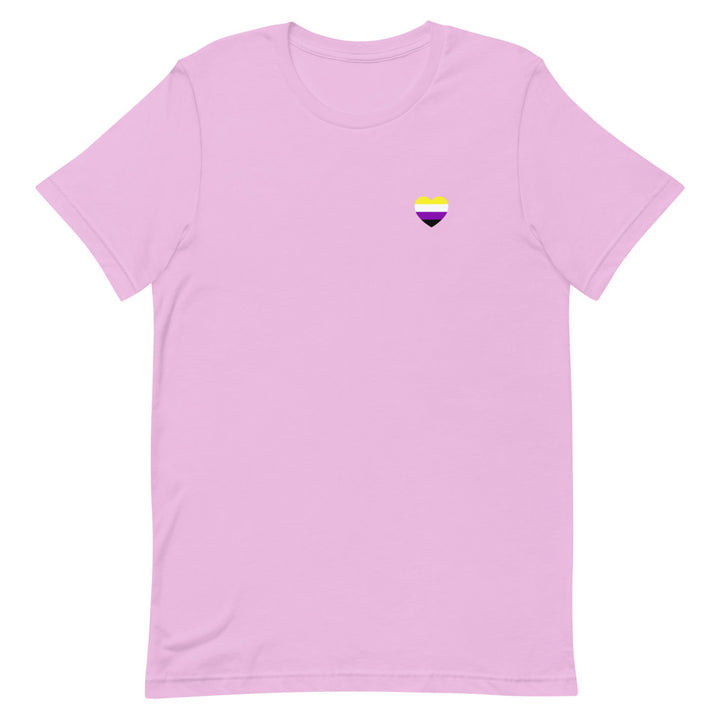 Non-Binary Small Heart Flag T-Shirt T-shirts The Rainbow Stores