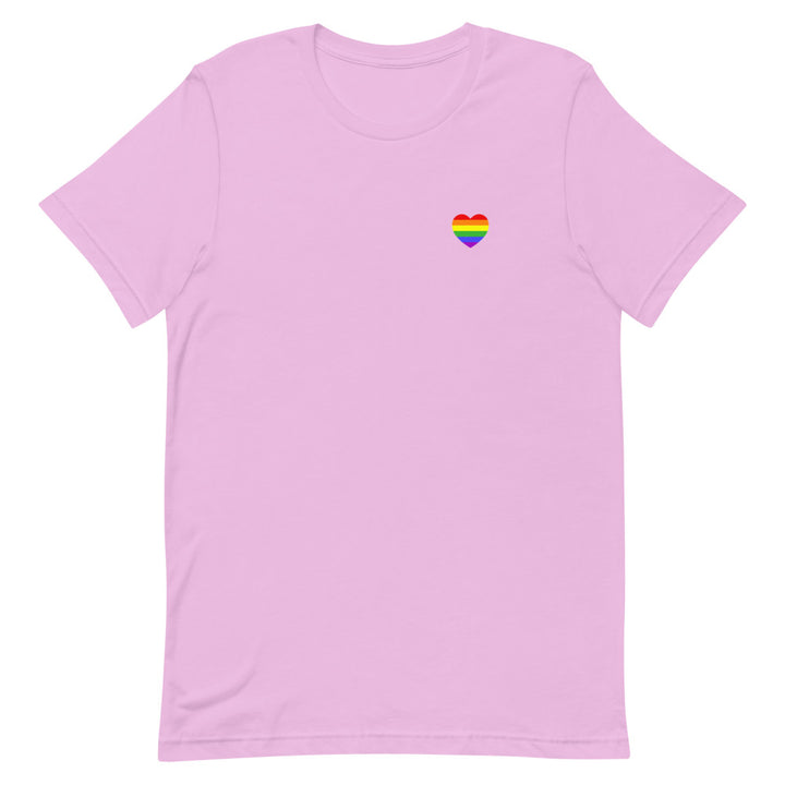 Rainbow Pride Flag Small Heart T-Shirt T-shirts The Rainbow Stores