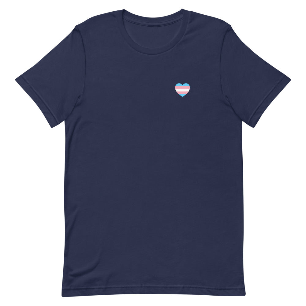 Trans Small Heart Flag T-Shirt T-shirts The Rainbow Stores