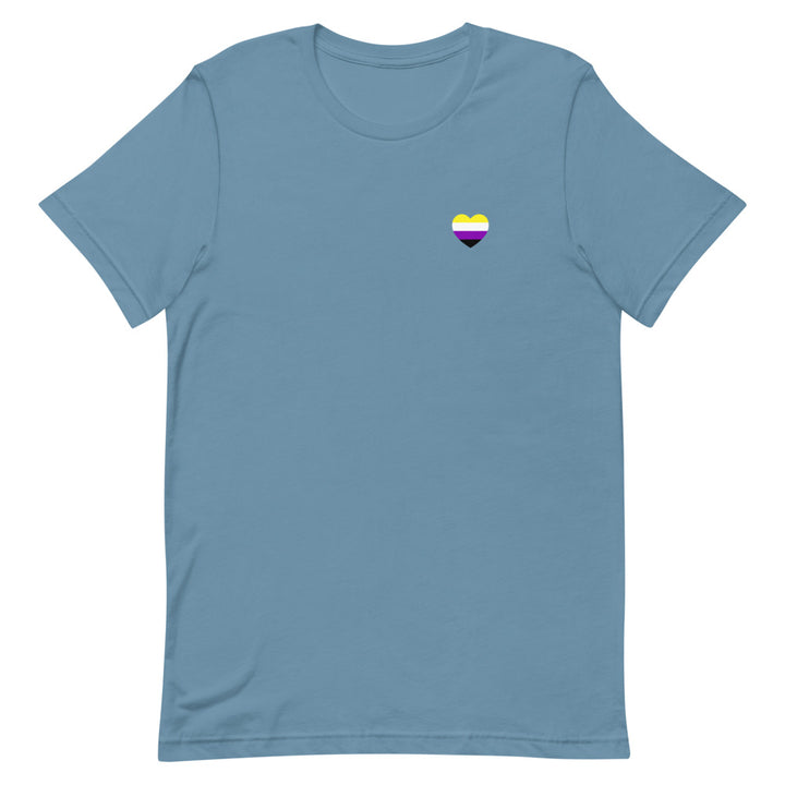 Non-Binary Small Heart Flag T-Shirt T-shirts The Rainbow Stores