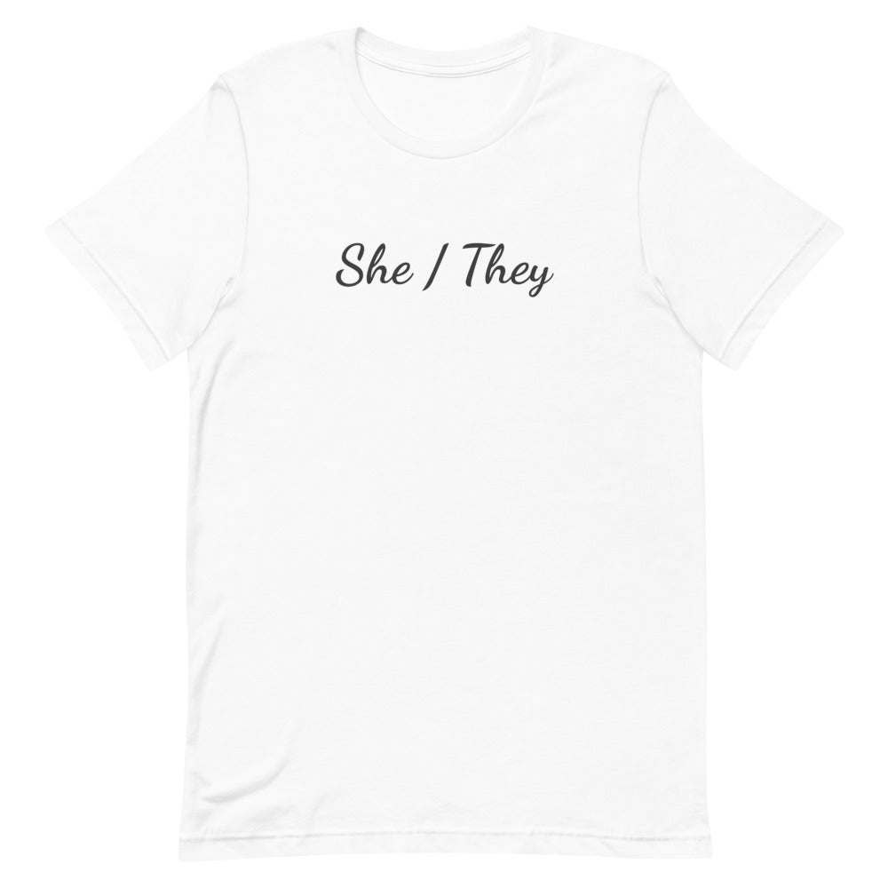 She / They Pronouns T-Shirt T-shirts The Rainbow Stores