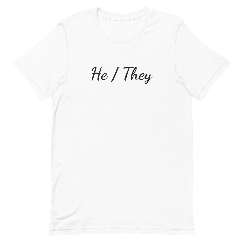 He / They Pronouns T-Shirt T-shirts The Rainbow Stores