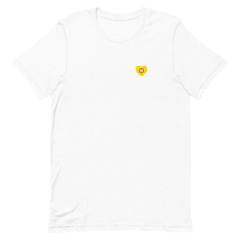 Intersex Pride Small Heart T-Shirt T-shirts The Rainbow Stores