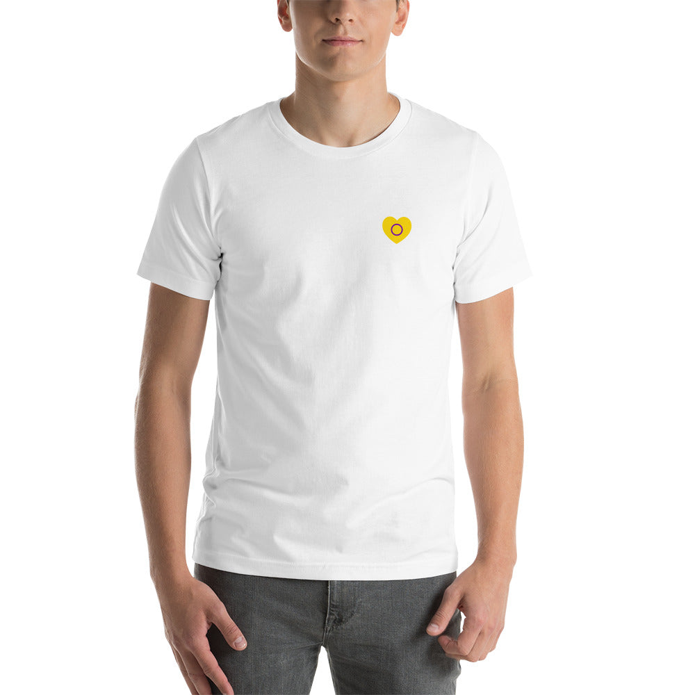 Intersex Pride Small Heart T-Shirt T-shirts The Rainbow Stores