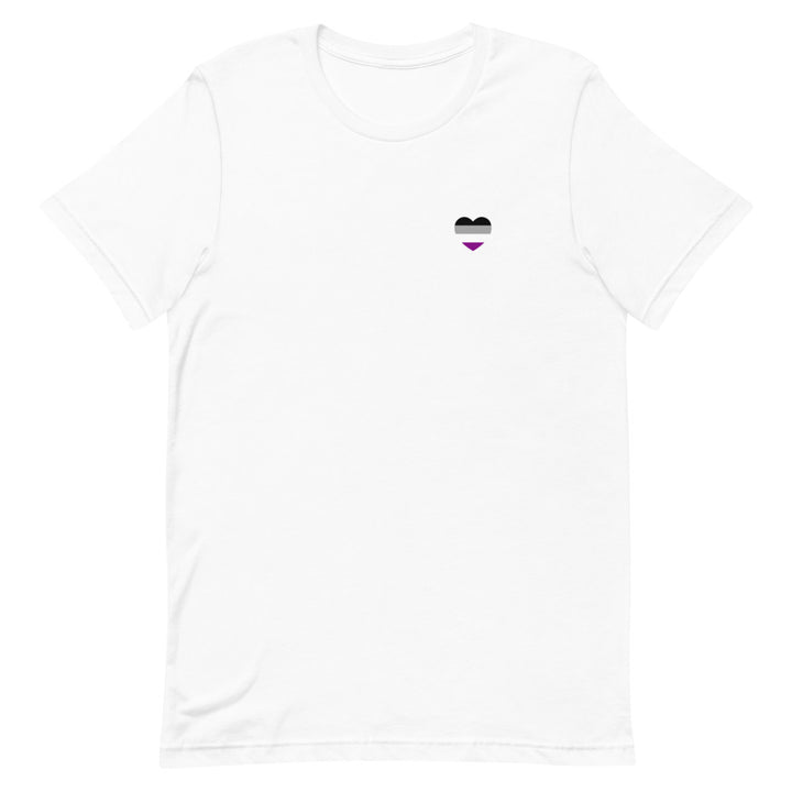 Asexual Pride Flag Small Heart T-Shirt T-shirts The Rainbow Stores