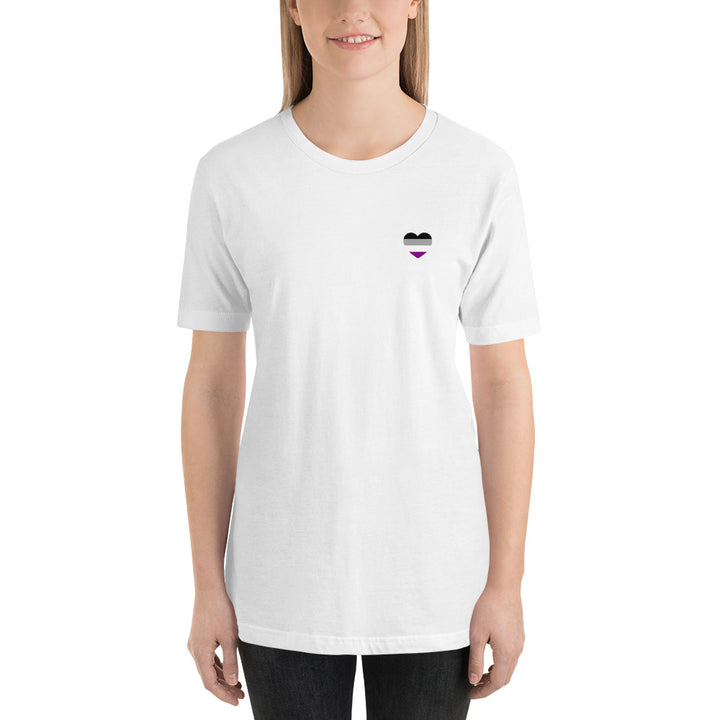 Asexual Pride Flag Small Heart T-Shirt T-shirts The Rainbow Stores