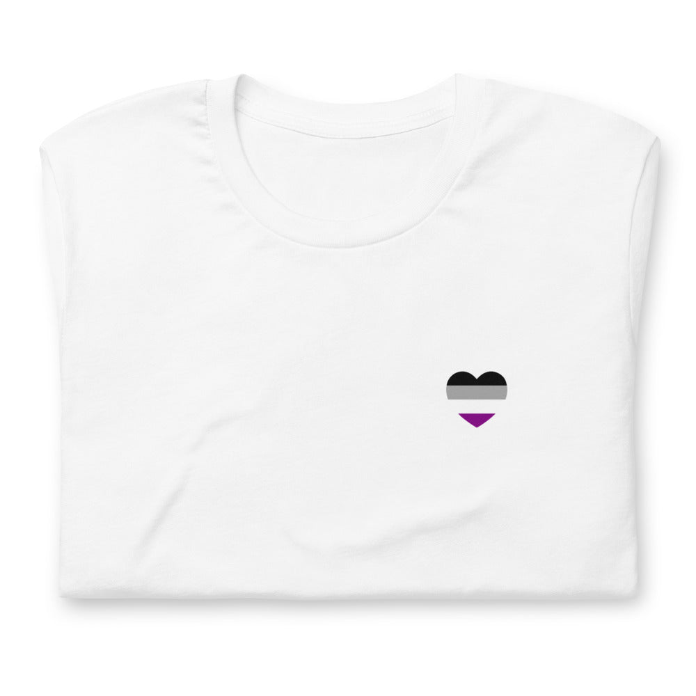 Asexual Pride Flag Small Heart T-Shirt T-shirts The Rainbow Stores