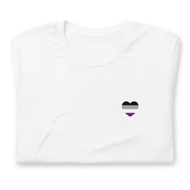 Asexual Pride Flag Small Heart T-Shirt T-shirts The Rainbow Stores