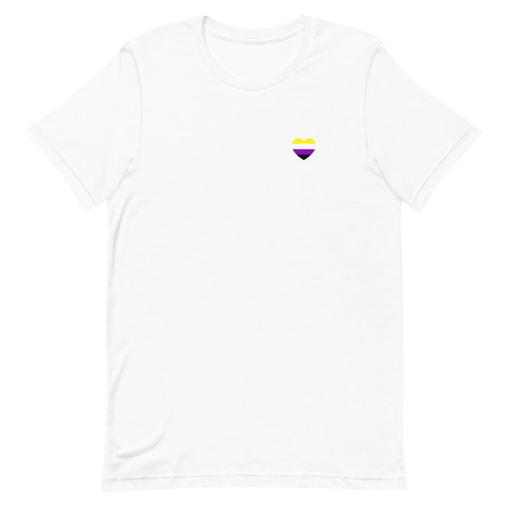 Non-Binary Small Heart Flag T-Shirt T-shirts The Rainbow Stores