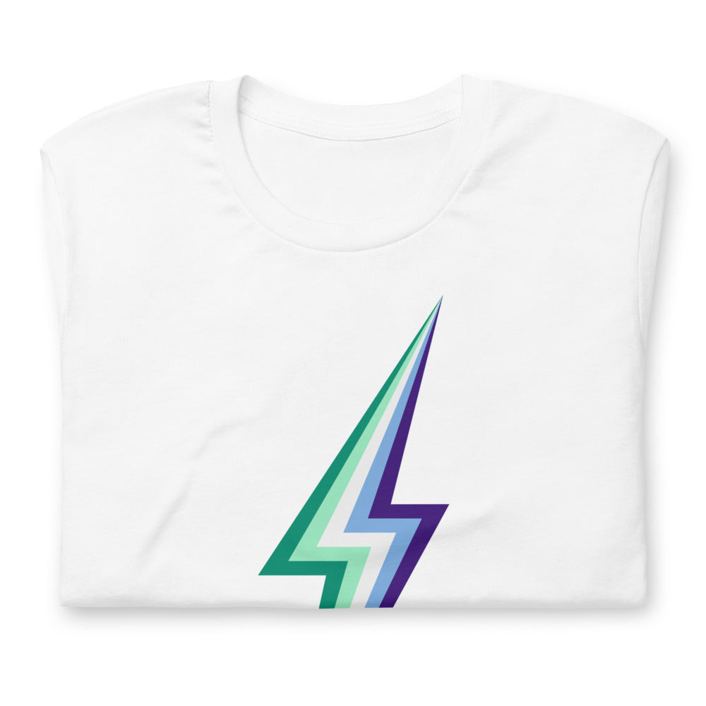 Gay Men's Pride Flag Lightning T-Shirt T-shirts The Rainbow Stores