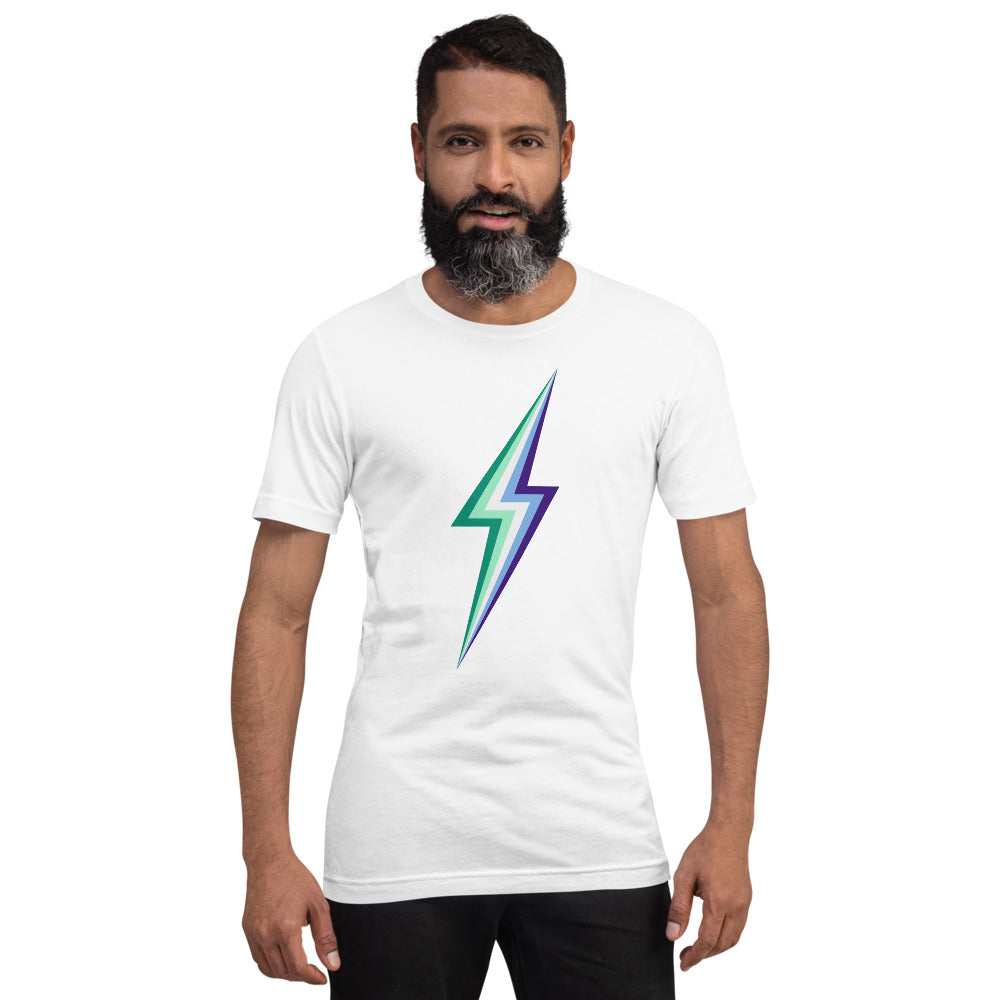 Gay Men's Pride Flag Lightning T-Shirt T-shirts The Rainbow Stores