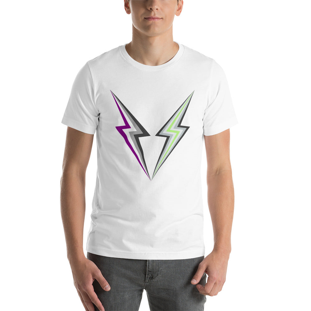 Asexual Agender Lightning T-Shirt T-shirts The Rainbow Stores