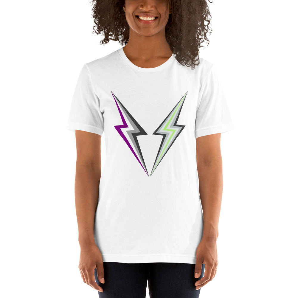 Asexual Agender Lightning T-Shirt T-shirts The Rainbow Stores