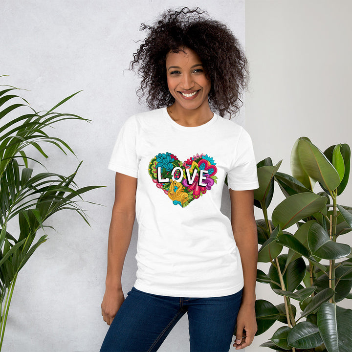 Floral Love Heart T-Shirt T-shirts The Rainbow Stores