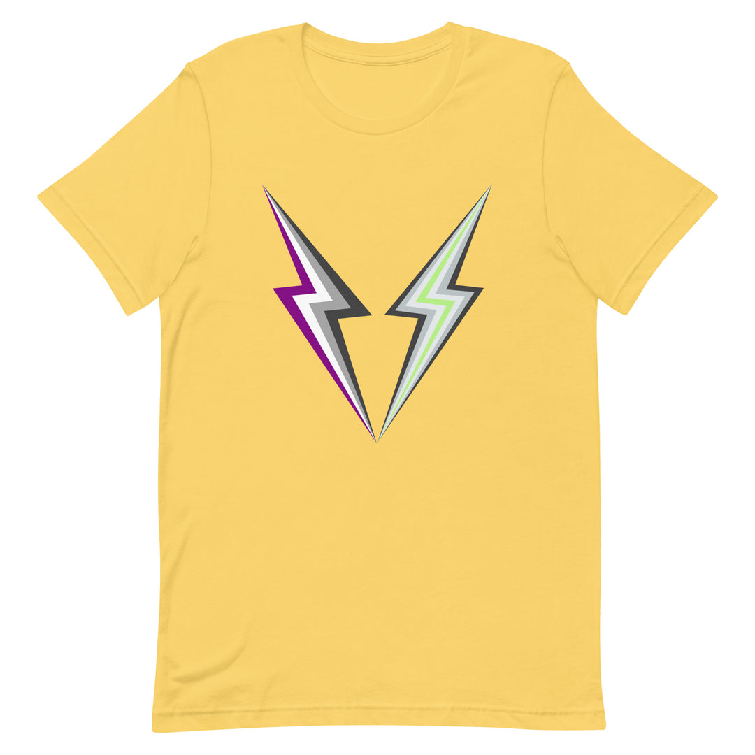 Asexual Agender Lightning T-Shirt T-shirts The Rainbow Stores