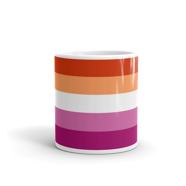 Lesbian 5 Stripe Flag Mug Mugs The Rainbow Stores