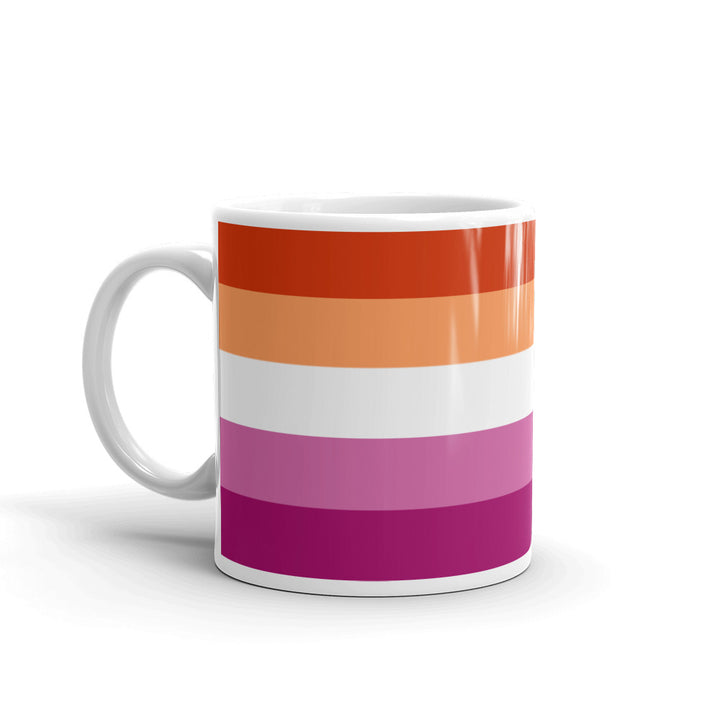 Lesbian 5 Stripe Flag Mug Mugs The Rainbow Stores