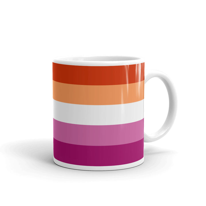 Lesbian 5 Stripe Flag Mug Mugs The Rainbow Stores