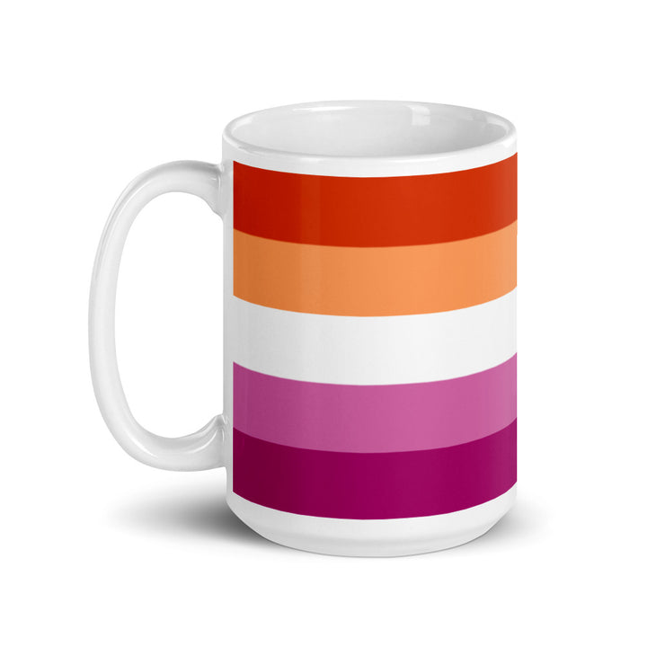 Lesbian 5 Stripe Flag Mug Mugs The Rainbow Stores