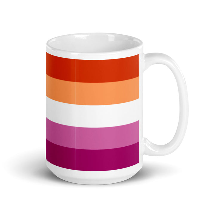 Lesbian 5 Stripe Flag Mug Mugs The Rainbow Stores