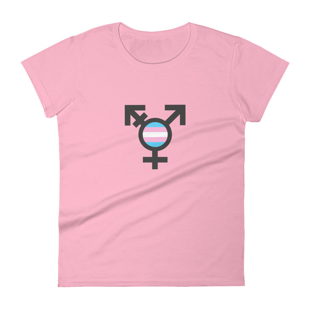 Trans Flag and Symbol Fitted T-Shirt T-shirts The Rainbow Stores