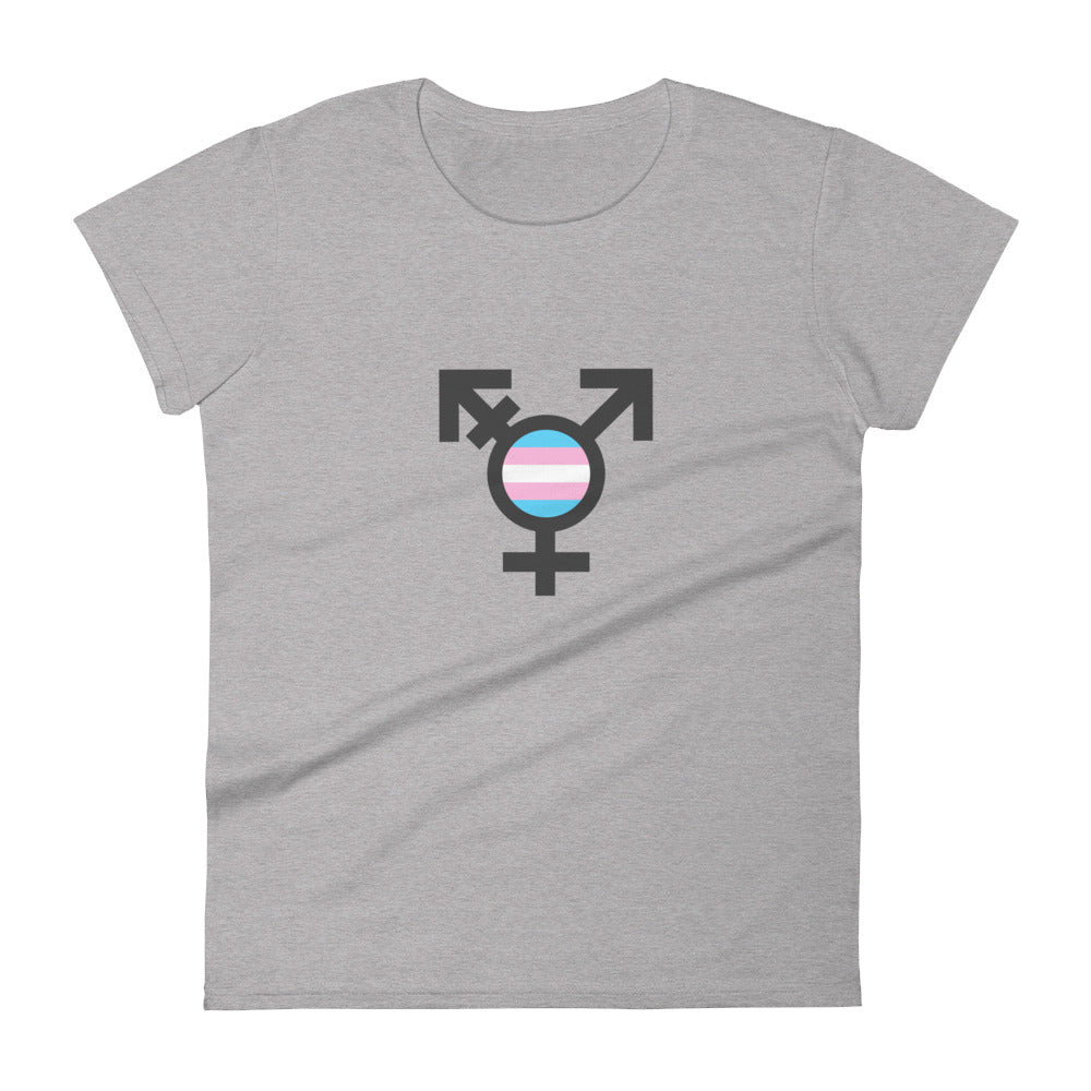 Trans Flag and Symbol Fitted T-Shirt T-shirts The Rainbow Stores