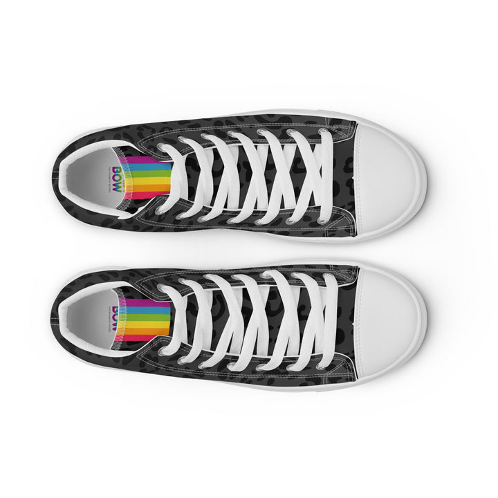 Rainbow Pride Flash Black Leopard High Top Trainers (female sizes) High Tops The Rainbow Stores