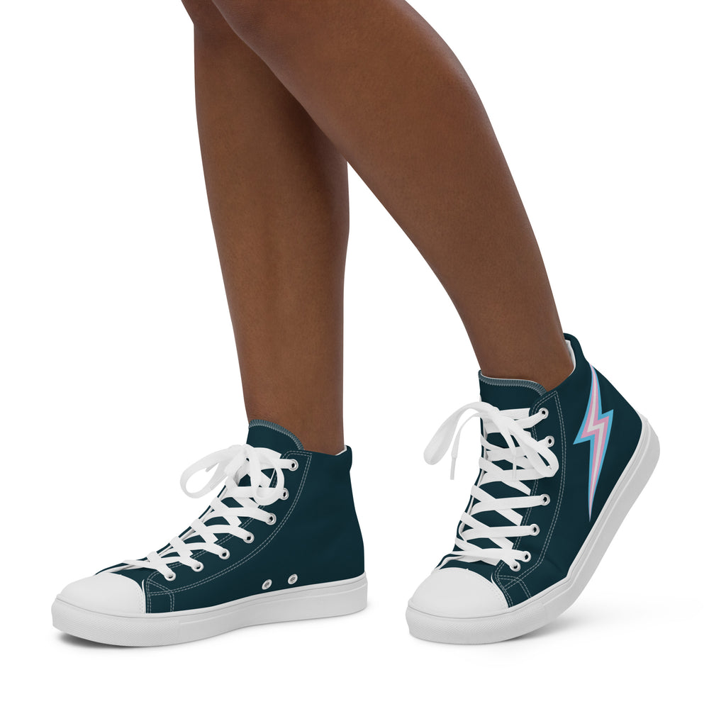 Trans Lightning Blue High Top Trainers (female sizes) High Tops The Rainbow Stores