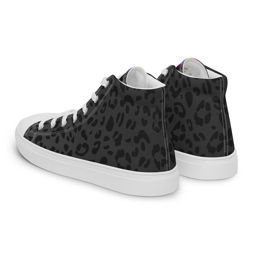 Rainbow Pride Flash Black Leopard High Top Trainers (female sizes) High Tops The Rainbow Stores