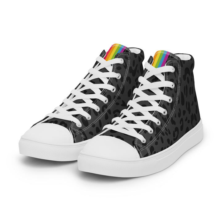 Rainbow Pride Flash Black Leopard High Top Trainers (female sizes) High Tops The Rainbow Stores