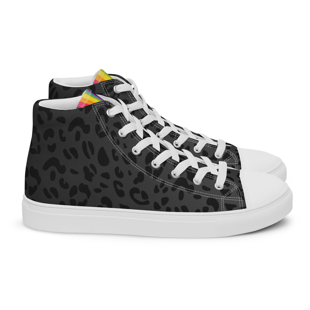 Rainbow Pride Flash Black Leopard High Top Trainers (female sizes) High Tops The Rainbow Stores