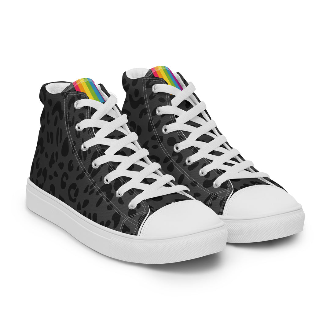 Rainbow Pride Flash Black Leopard High Top Trainers (female sizes) High Tops The Rainbow Stores