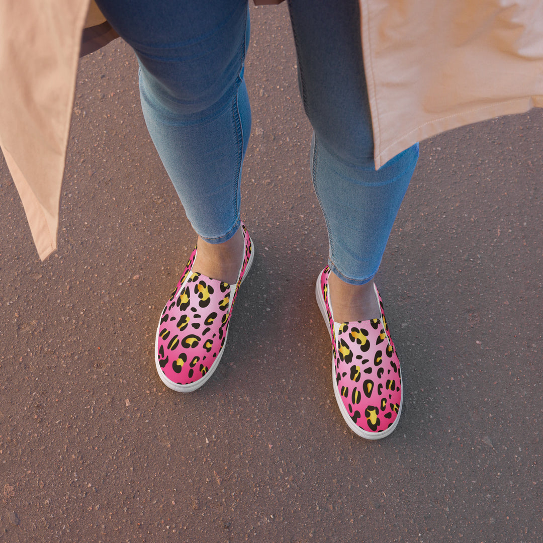 Rainbow Pink Leopard Slip-on Shoes (female sizes) Slip Ons The Rainbow Stores